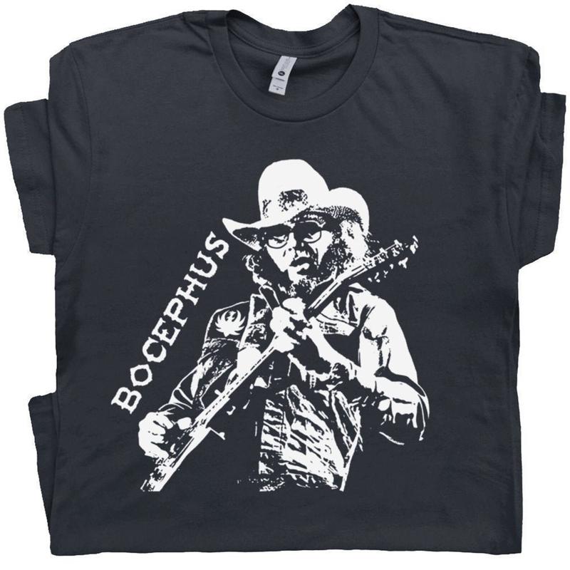 Bocephus Outlaw Country Music T Shirt Classic 80s Vintage Country Concert Band Shirts Men Women Crewneck Cotton Fabric Menswear Fabric Menswear