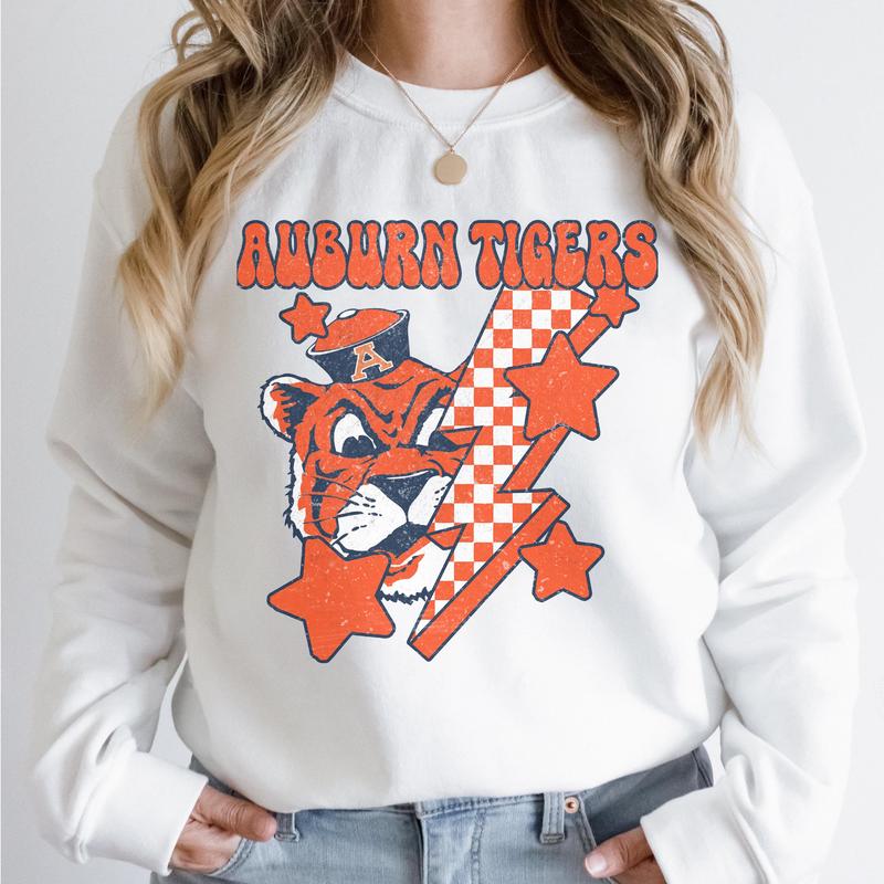 Auburn Tigers Vintage Football NCAA Sweatshirt, Auburn University Vintage Sweatshirt, Unisex Vintage Sweatshirt NCAA, Classic Sport Sweatshirt, Gifts For Football Fan Sport, Cotton, Women