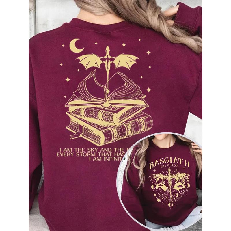 Basgiath War College 2 Sided Sweatshirt, Fourth Wing Sweatshirt, Bookish Dragon Rider Shirt, Book Lover... (Image 4)