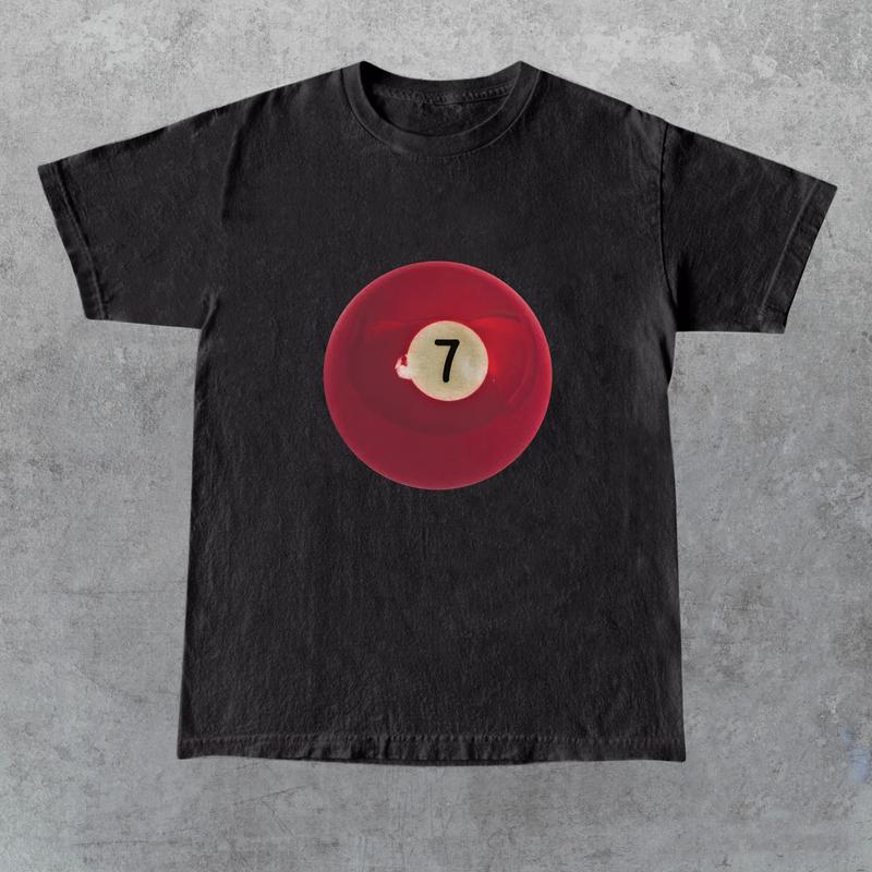 Vintage 7 Ball 90s Graphic T-Shirt, Retro Billard  Shirt, Y2k Lucky Tee, Cool 80s Billard Gift, Y2k Clothing