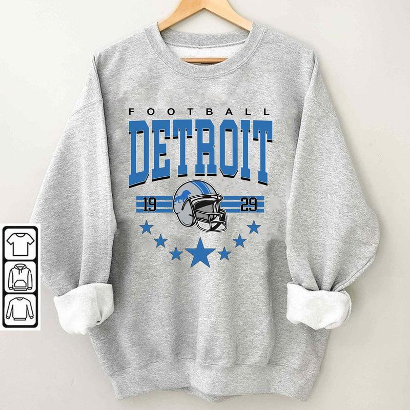 Detroit Football Sweatshirt, Vintage Style Detroit Football shirt, Game Day Pullover, Sunday Football