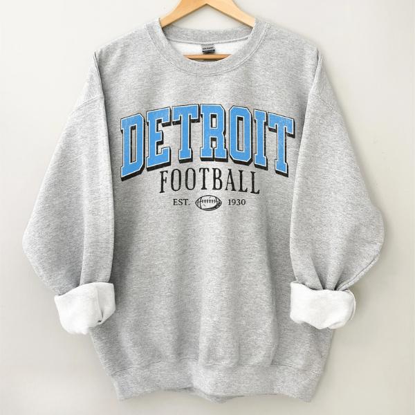 Vintage Detroit Football Sweatshirt, Football Crewneck, Game Day Pullover, Detroit Football Shirt