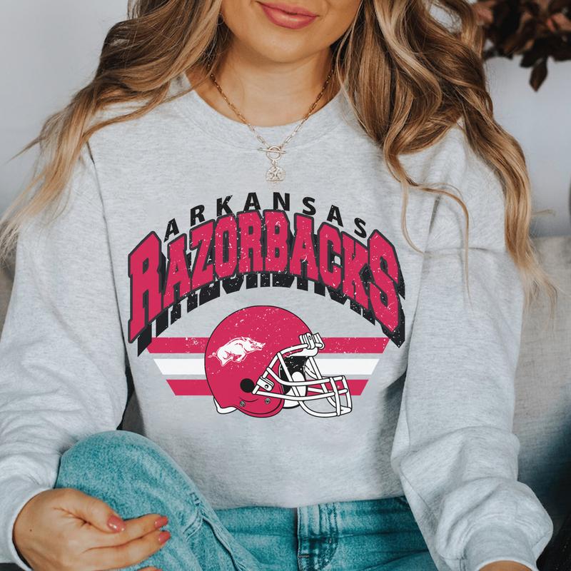 Vintage The University of Arkansas Football Sweatshirt, Trendy Arkansas Razorbacks Football Fan Gifts, NCAA Arkansas Razorbacks Football Game Day, Arkansas Razorbacks Football Women Shirt , Arkansas Razorbacks Sweater Comfort HSW12