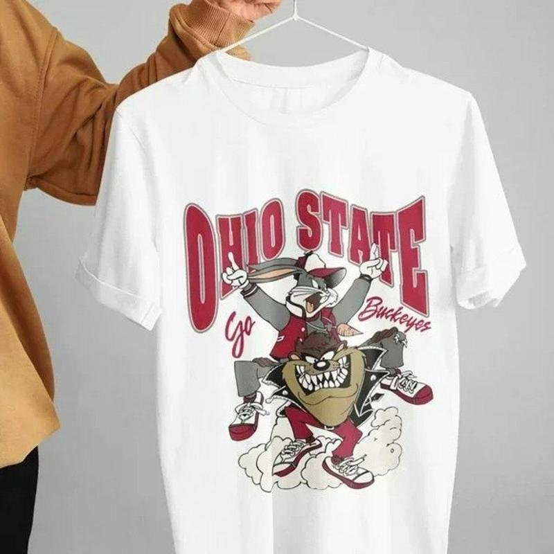 Vintage NCAA Ohio State Buckeyes Looney Tunes Shirt, Ohio State University Shirt, Full Color T-Shirt, Unisex T-Shirt, For Men, For Women