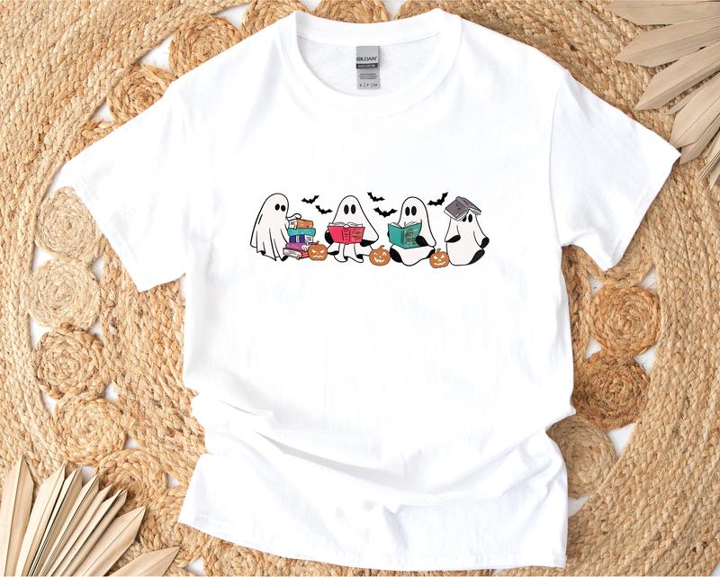 Ghost Book Shirt, Halloween Book TShirt, Bookish Ghost Sweatshirt, Book Ghosts Shirt, Ghost Halloween Shirt,... (Image 4)