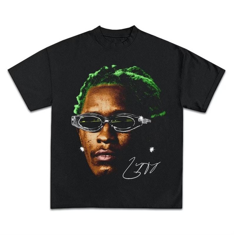 YOUNG THUG T-Shirt, Rap Tee Concert Merch, Thugger Slime Season Tour, Green Hip Hop Graphic Print T-Shirt, Unique Gifts for Fans