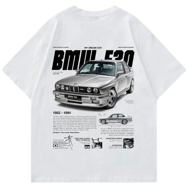 Bimmer E30 T-shirt, Hoodie, Sweater, Car Enthusiast Shirt, Car Clothing, Unisex, Vintage car shirt Classic Cotton graphic tees