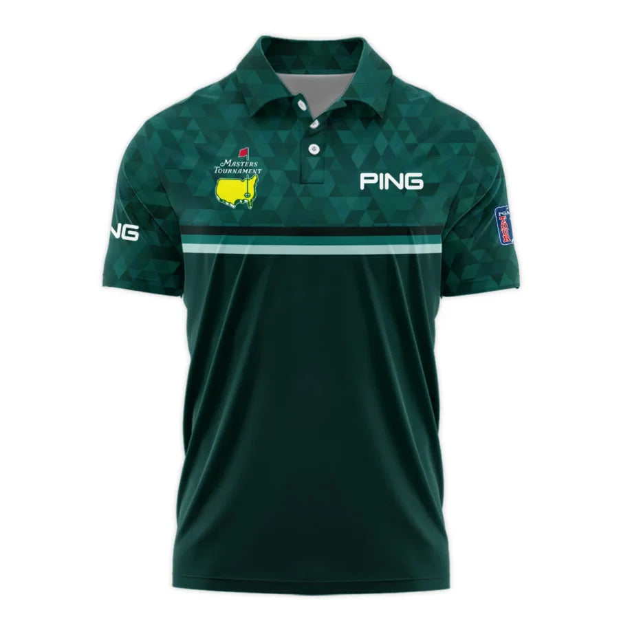 Dark Green Triangle Mosaic Pattern Masters Tournament Ping Polo Shirt Style Classic Polo Shirt For M