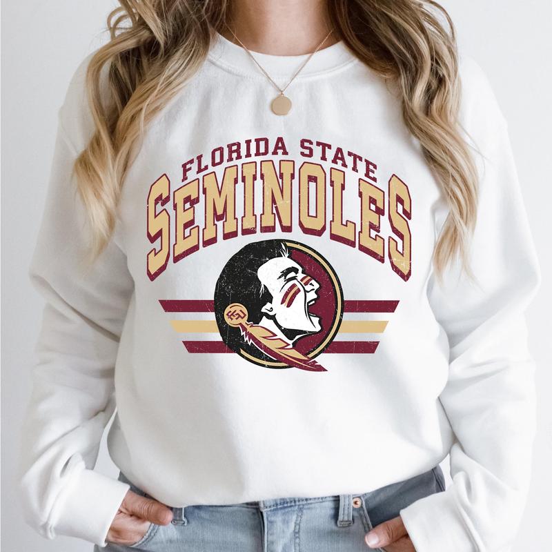 Florida State Seminoles Vintage Football NCAA Sweatshirt, Vintage Sweatshirt NCAA, Classic Sport Sweatshirt, Gifts For Football Fan Sport