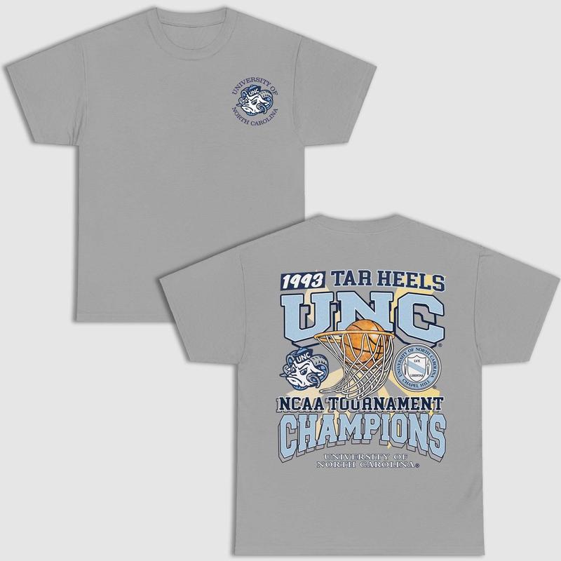 University of North Carolina Tournament Champs Ncaa 2face T-shirt, Graphic Vintage Sports Tees Summer Shirts for Men, Women