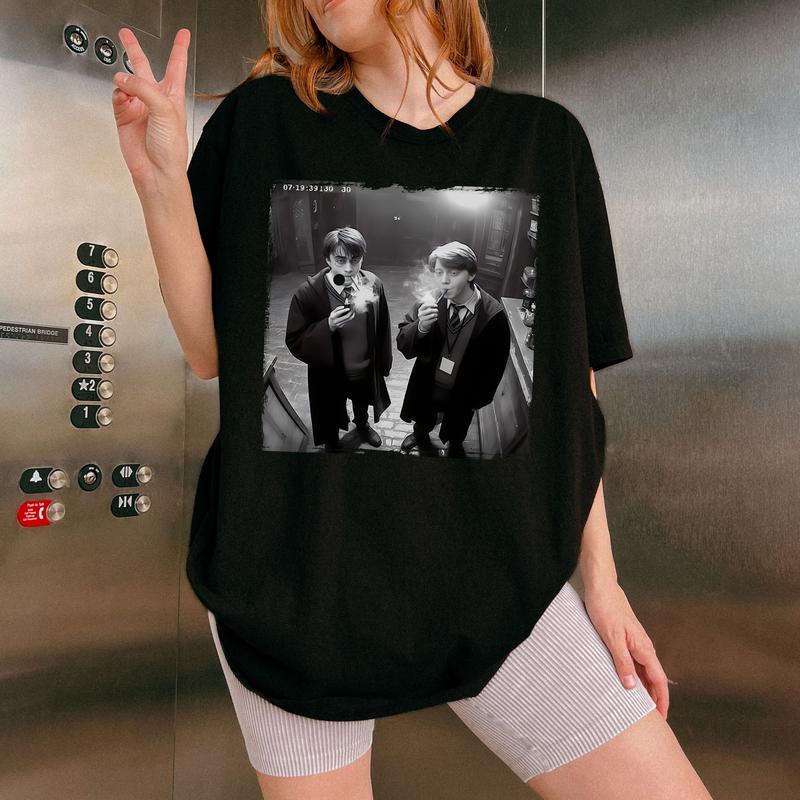 Harry and Ron Smoking T-Shirt, Funny Harry And Ron Comfort Colors Shirt, Meme 90s Vintage Shirt, Potter Tshirt, Wizarding Fan, Birthday Gift Potter