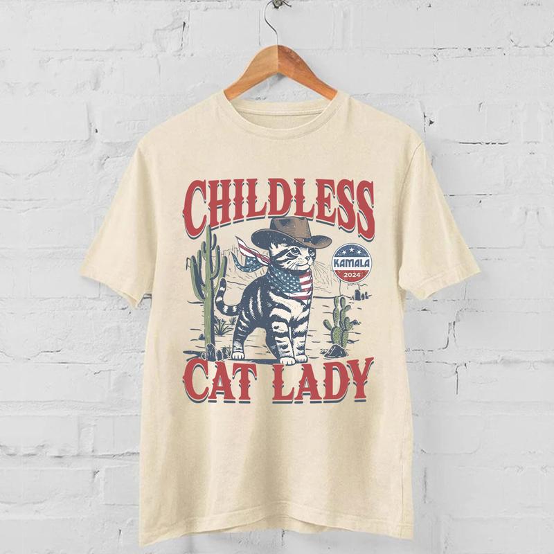 Vintage Childless Cat Lady Cowboy ShirtsSweatshirtHoodie