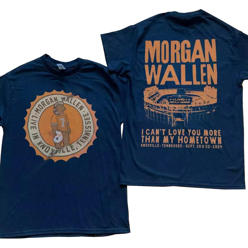M0rgan Wallen Neyland Stadium Tour September 2024 Tour Shirt Casual Unisex Cotton Shirt Trend shirt Graphic Rap Tee Gift