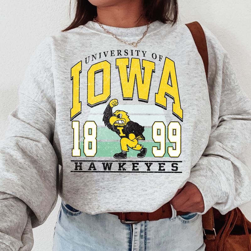Iowa Hawkeyes Vintage College NCAA Sweatshirt, Vintage Football Sweatshirt NCAA, Classic Sport Sweatshirt, Gifts For Football Fan Sport
