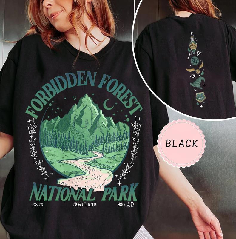 National Park Wizard 2 Side Sweatshirt, Forbidden Forest Shirt, Book Lover, Spicy Booktok, HP Inspired... (Image 4)