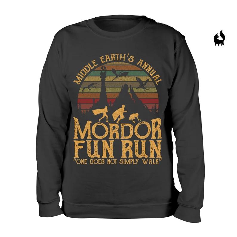 Middle Earth's Annual Mordor Fun Run One Does Not Simply Walk Shirts, Hobbit LOTR Sunset Vintage Shirt