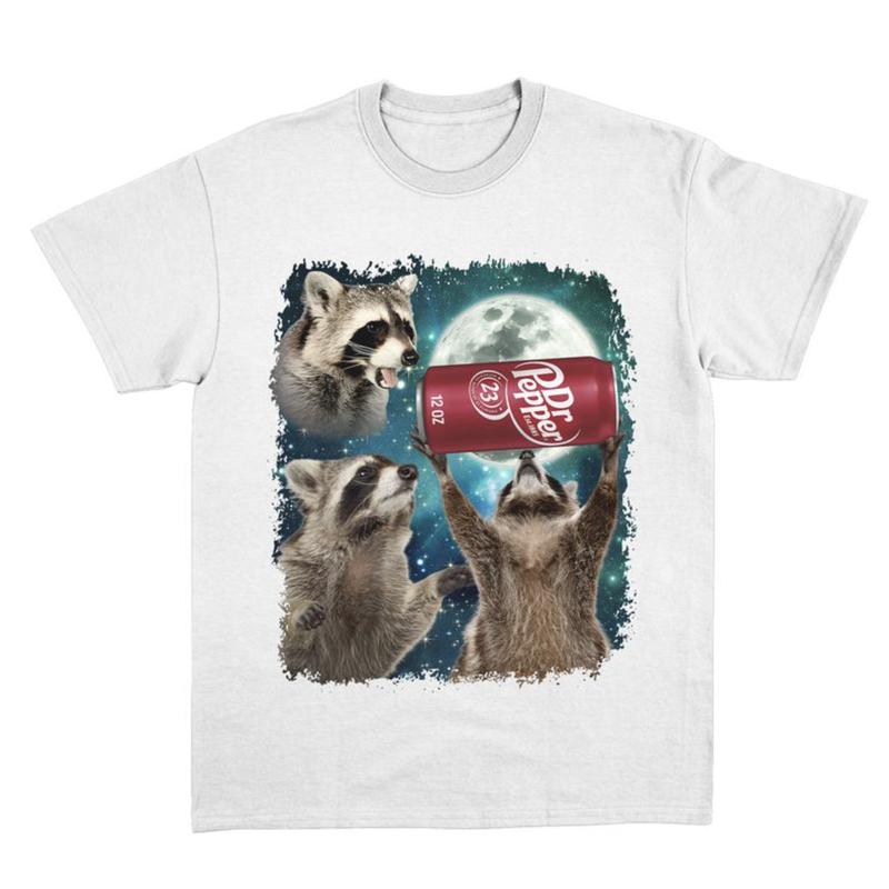 Three Raccoons Dr Pepper Vintage Graphic T-shirtsSweatshirtHoodie, Retro Crewneck, Gift For Girlfriend, Cotton, Print Tee