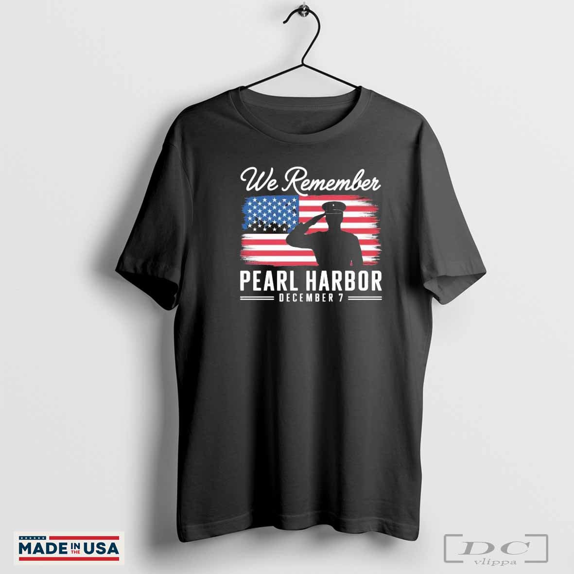We Remember Pearl Harbor December 7 2024 Pearl Harbor Memorial Day Vintage Fallen American Soldiers Us Flag T-shirt...