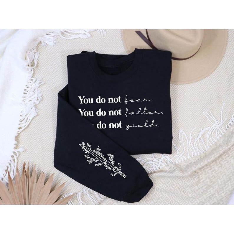 You do not yield sweatshirt, Bookish sleeve print, throne Of Glass sweatshirt, Kingdom Of Ash, A Court of... (Image 2)