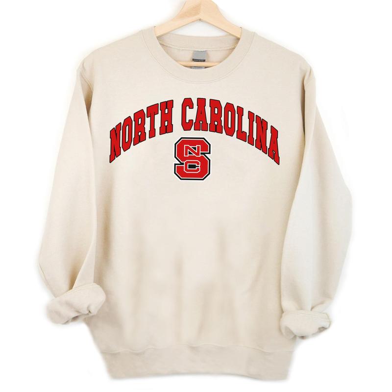 NC State Wolfpack Vintage Football NCAA Trendy Sweatshirt, North Carolina State University Unisex Football NCAA Shirt, Cotton, Crewneck, Gifts for men