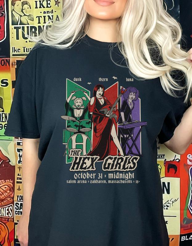 The Hex Girls Tour, Hex Girls Concert, Retro Halloween, Hex Girls Rock Band, Oversize Shirt, Concert Tee, Rocker Mama, Viral Shirt, Unisex T-Shirt, Gi