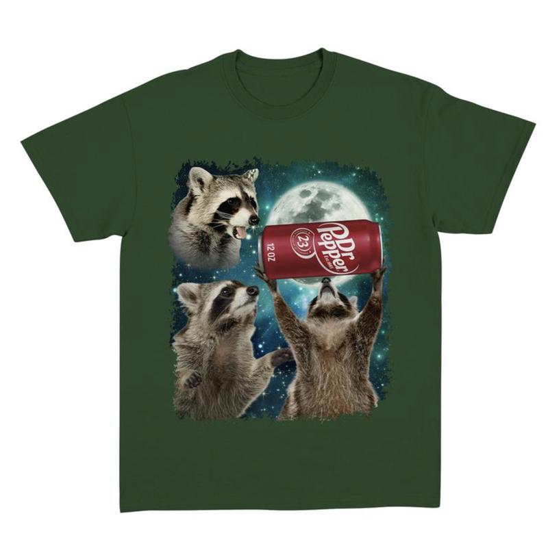 Three Raccoons Dr Pepper Vintage Graphic T-shirtsSweatshirtHoodie, Retro Crewneck, Gift For Girlfriend, Cotton, Print Tee