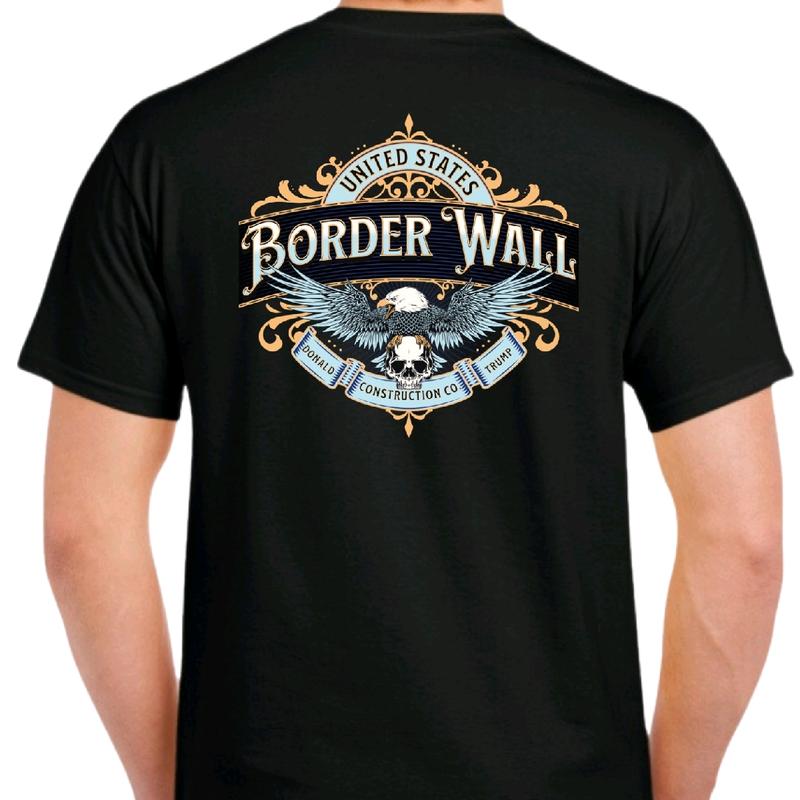 Border Wall Construction Co. T-shirt Menswear Cotton Tshirt Casual t shirt trump Hoodie Sweatshirt | TeeSparky.com (Image 3)