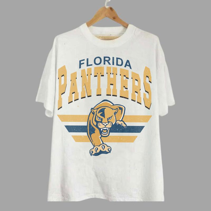 FIU Panthers Vintage NCAA Sweatshirt, Unisex FIU Football Shirt, Classic Sport Hoodie for Fans, Gifts For Men and Women, Cotton, T-Shirt