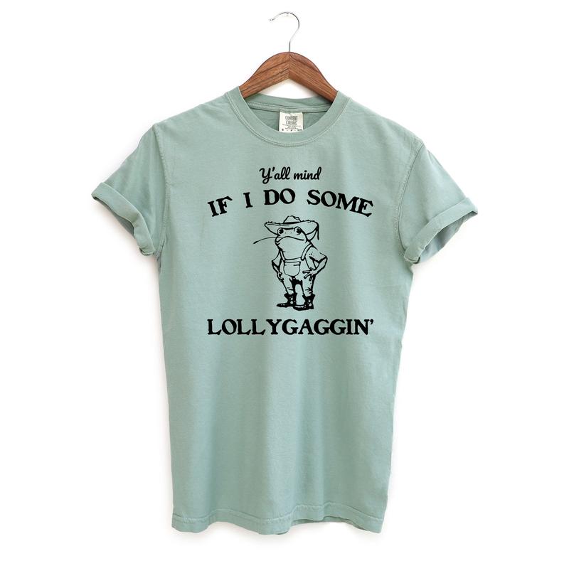 Lollygaggin' Frog Funny Shirt, Silly Comfort Colors Shirt, Funny Streetwear, Relaxed Fit Oversized Shirt, Vintage Top