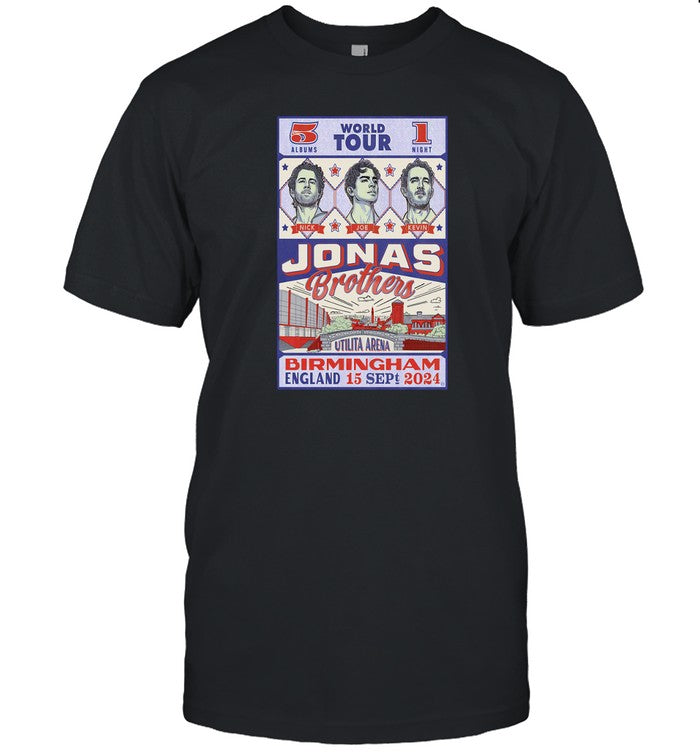 Jonas Brothers Sept 15 2024 Utilita Arena Birmingham, Birmingham Tour Shirt