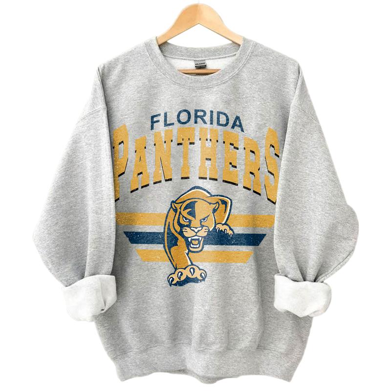 FIU Panthers Vintage NCAA Sweatshirt, Unisex FIU Football Shirt, Classic Sport Hoodie for Fans, Gifts For Men and Women, Cotton, T-Shirt