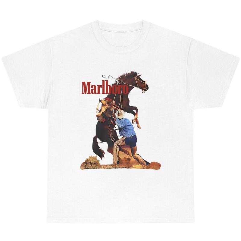Vintage Marlboro Cowboy Boxy Shirt, Unisex Heavy Blend Tee, Full Color T-Shirt, For Men, For Women