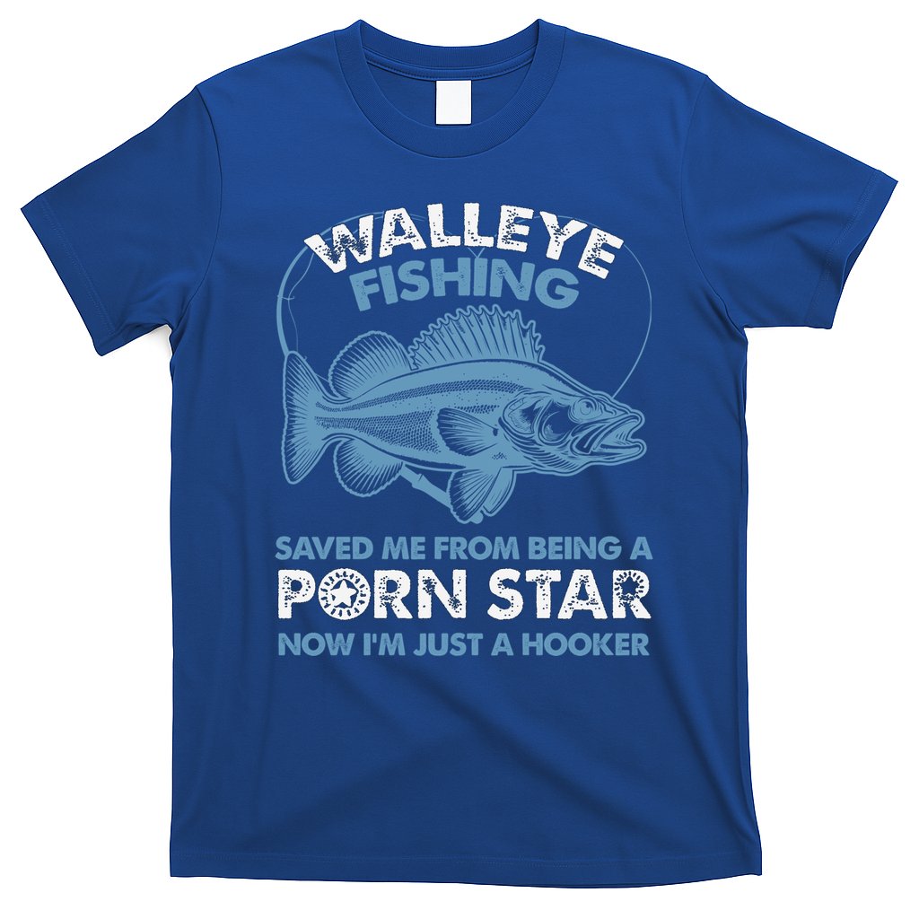 Fishing Saved Hooker Star Fisher Fish Walleye Gift T-Shirt Hoodie Sweatshirt | TeeSparky.com