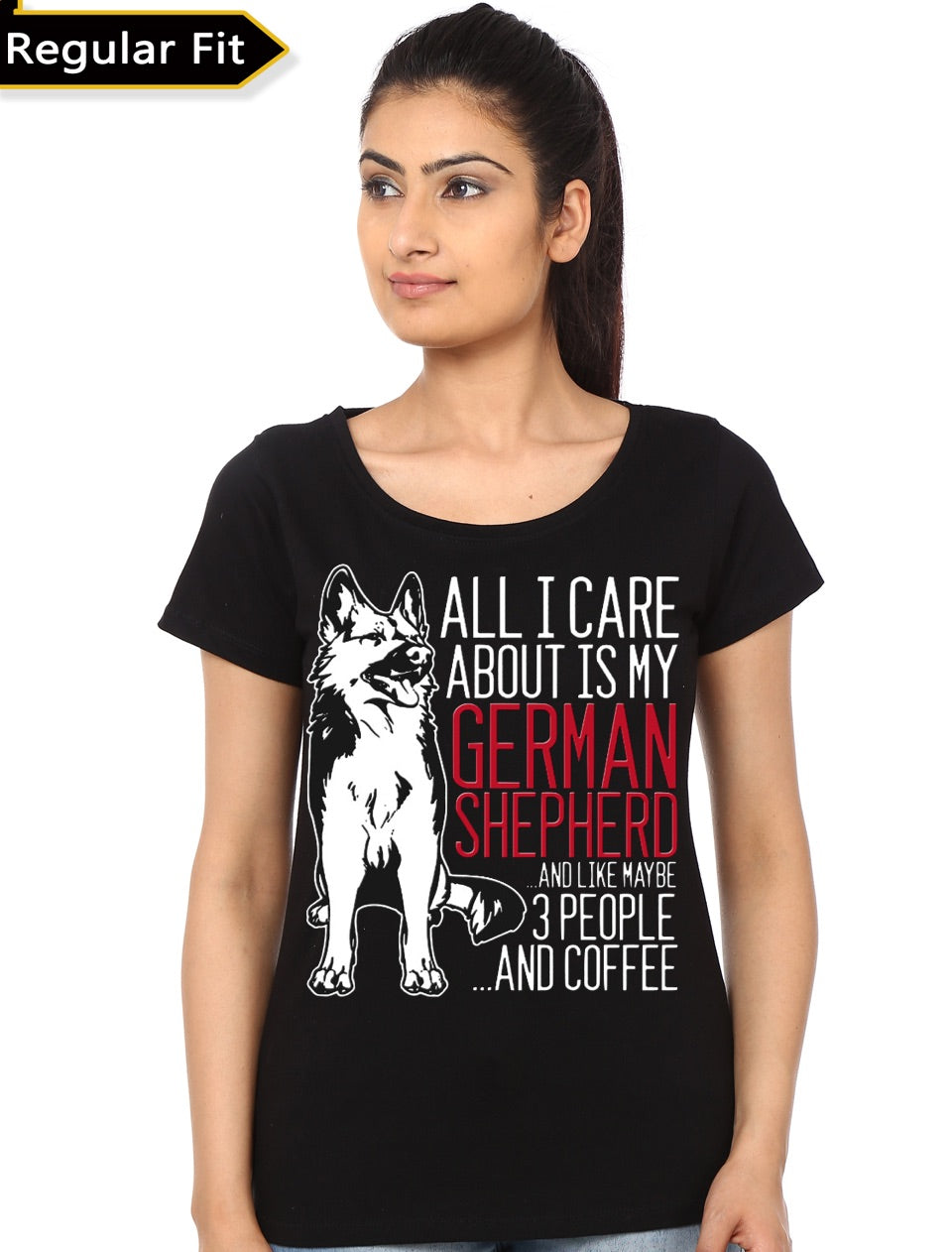 German Shepherd Girls Black T-Shirt Hoodie, Sweatshirt | TeeSparky.com