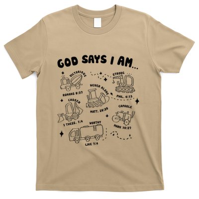 God Says I Am Truck Construction Christian Bible Verse T-Shirt Hoodie Sweatshirt | TeeSparky.com