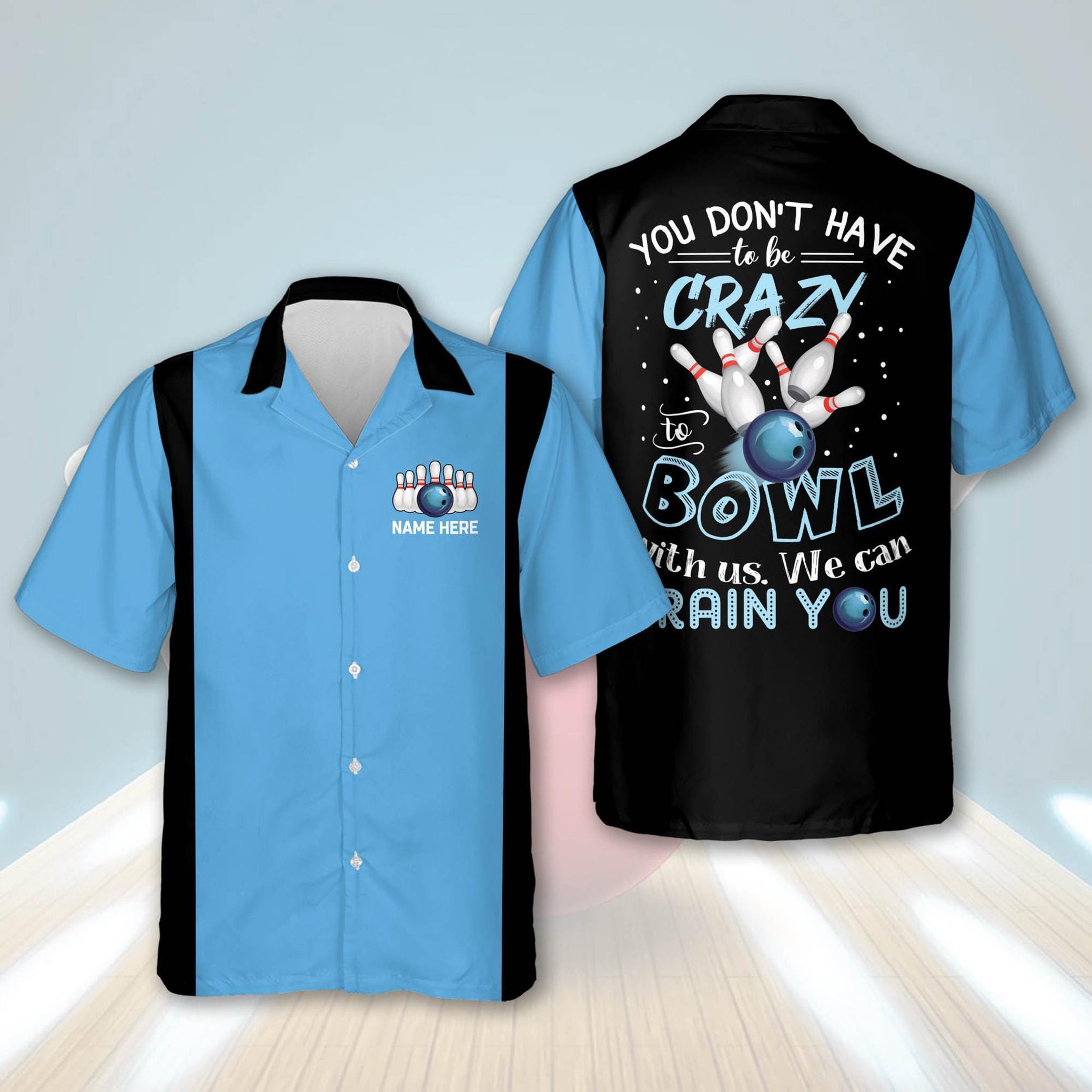 Custom We Can Train You Hawaiian Shirt, Multicolor Bowling Team Matching Hawaiian Shirt Gift For Bowling Team... (Image 1)