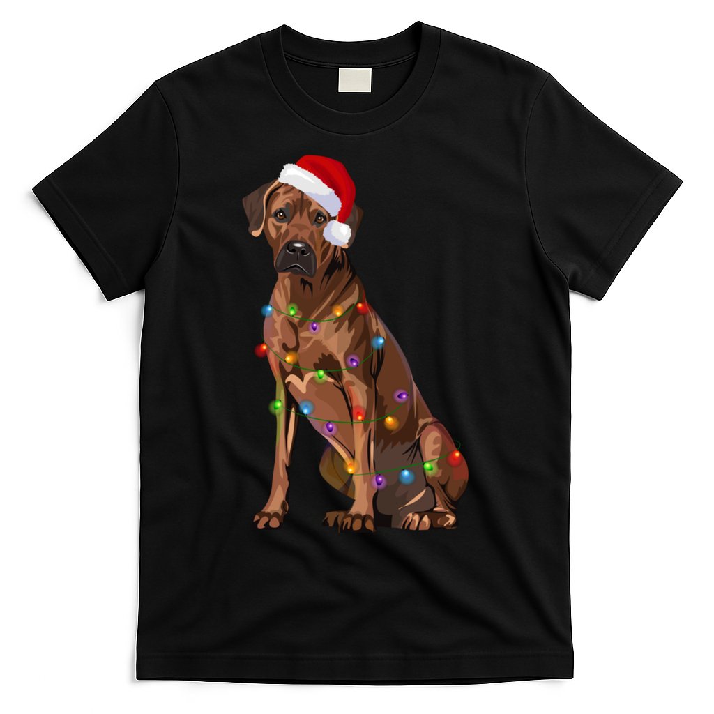 Rhodesian Ridgeback Christmas Lights Xmas Dog Lover T-Shirt Hoodie Sweatshirt | TeeSparky.com