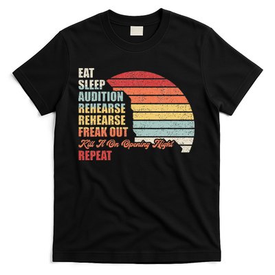 Retro Vintage Theater Geek Musical Life Eat Sleep Theatre T-Shirt