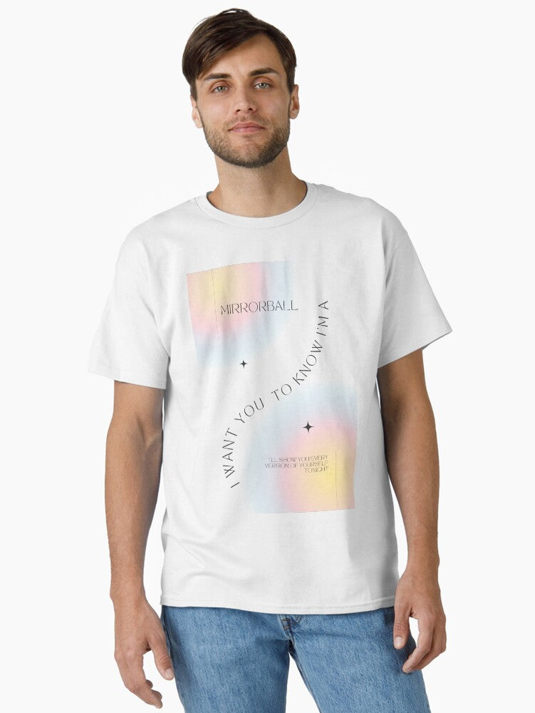 I WANT YOU TO KNOW IM A MIRRORBALL GRADIENT MINIMALIST POSTER DESIGN Classic T-Shirt Hoodie, Sweatshirt (Image 1)