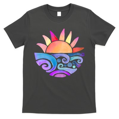 Summer Water Color Sunset Beach T-Shirt Hoodie Sweatshirt | TeeSparky.com