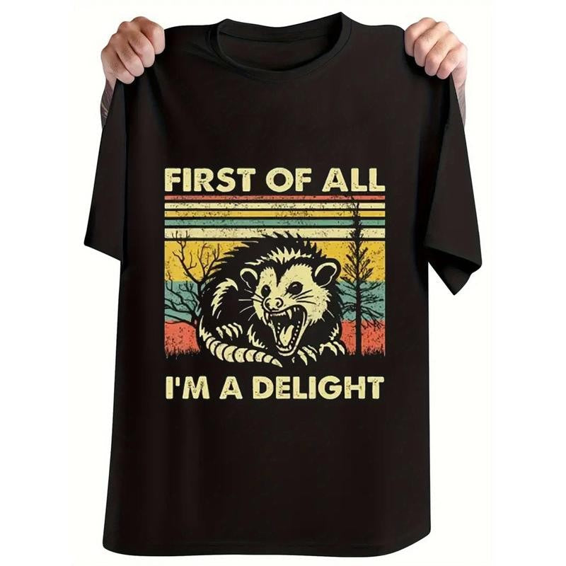 Men's Print Family High Quality Cotton Classic Fit Words Novelty Vintage Pattern T-Shirt Summer Funny Pattern Tee Retro Chill Breathable T-Shirt, Made In USA