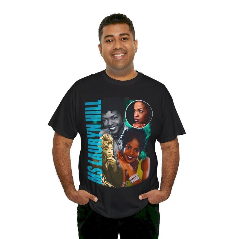 Lauryn Hill, Bootleg, T-Shirt Design, 90s, Rapper Shirt, 90s Vintage, Erykah Badu, Bob Marley, Mary J. Blige Casual Classic Cotton Menswear Retro Top Comfy Day Graphic Smooth Tee Tshirt Streetwear