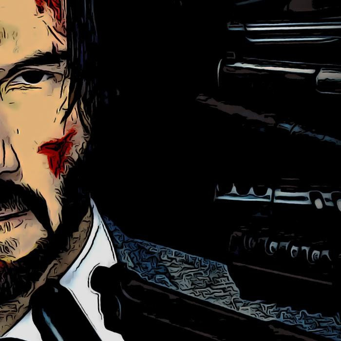 John Wick Keanu Reeves Comic Vintage Style Graphic Design T-Shirt Crewneck Cotton