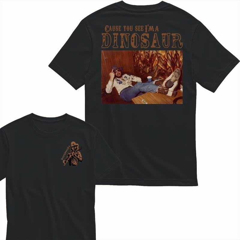 [Sale Up To 60%] Dinosaur Hank Williams Jr. Bocephus Western T-Shirt, Graphic Cotton Shirt, Vintage Style, For Men, For Her, Gift For Her