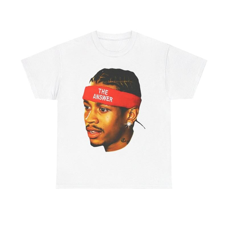 Allen Iverson Retro Vintage 90s Styled Graphic T-Shirt Ball Fan Basketball Legend Tee Casual Classic Cotton Menswear Top Tshirt Streetwear Comfy Day Oversized