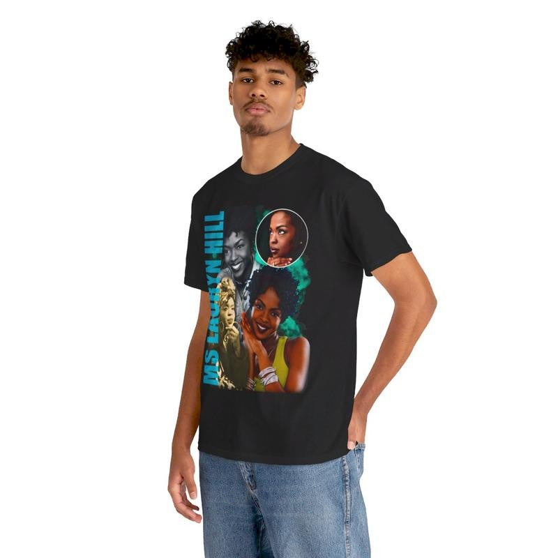 Lauryn Hill, Bootleg, T-Shirt Design, 90s, Rapper Shirt, 90s Vintage, Erykah Badu, Bob Marley, Mary J. Blige Casual Classic Cotton Menswear Retro Top Comfy Day Graphic Smooth Tee Tshirt Streetwear