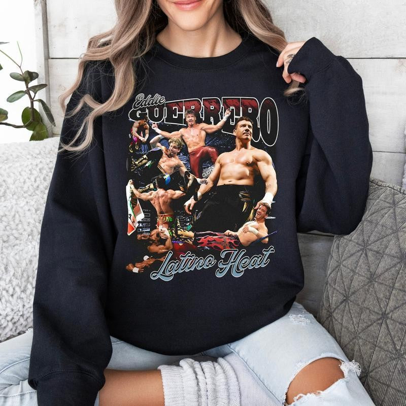 Vintage Eddie Guerrero graphic tee, Eddie Guerrero Vintage 90s graphic unisex sweatshirt, WWE graphic tee Hoodie Streetwear Menswear