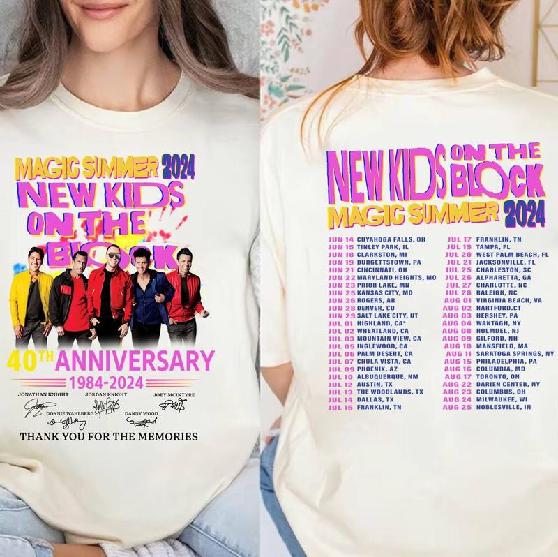 NKOTB Magic Summer 2024 Shirt, New Kids On the Block Shirt, Vintage NKOTB Group Shirt, NKOTB Group Tour, Music Festival Shirt