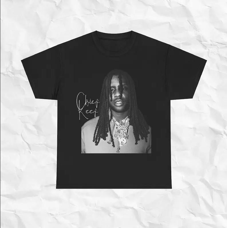 Chief Keef Signature T-Shirt Chicago Hip Hop Vintage Rap Tee 90s Graphic Unisex Heavy Cotton