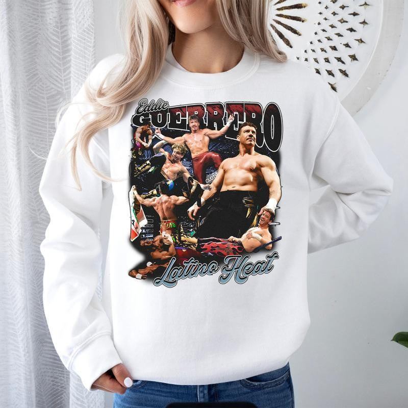 Vintage Eddie Guerrero graphic tee, Eddie Guerrero Vintage 90s graphic unisex sweatshirt, WWE graphic tee Hoodie Streetwear Menswear